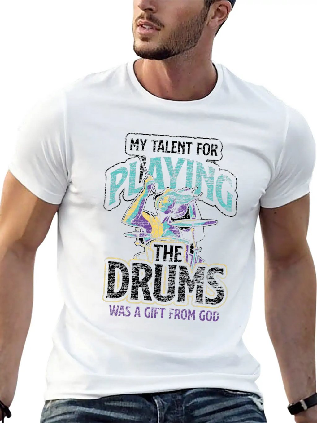 Drums Talent Unisex Casual T-Shirt – Clean Design For Daily Comfort