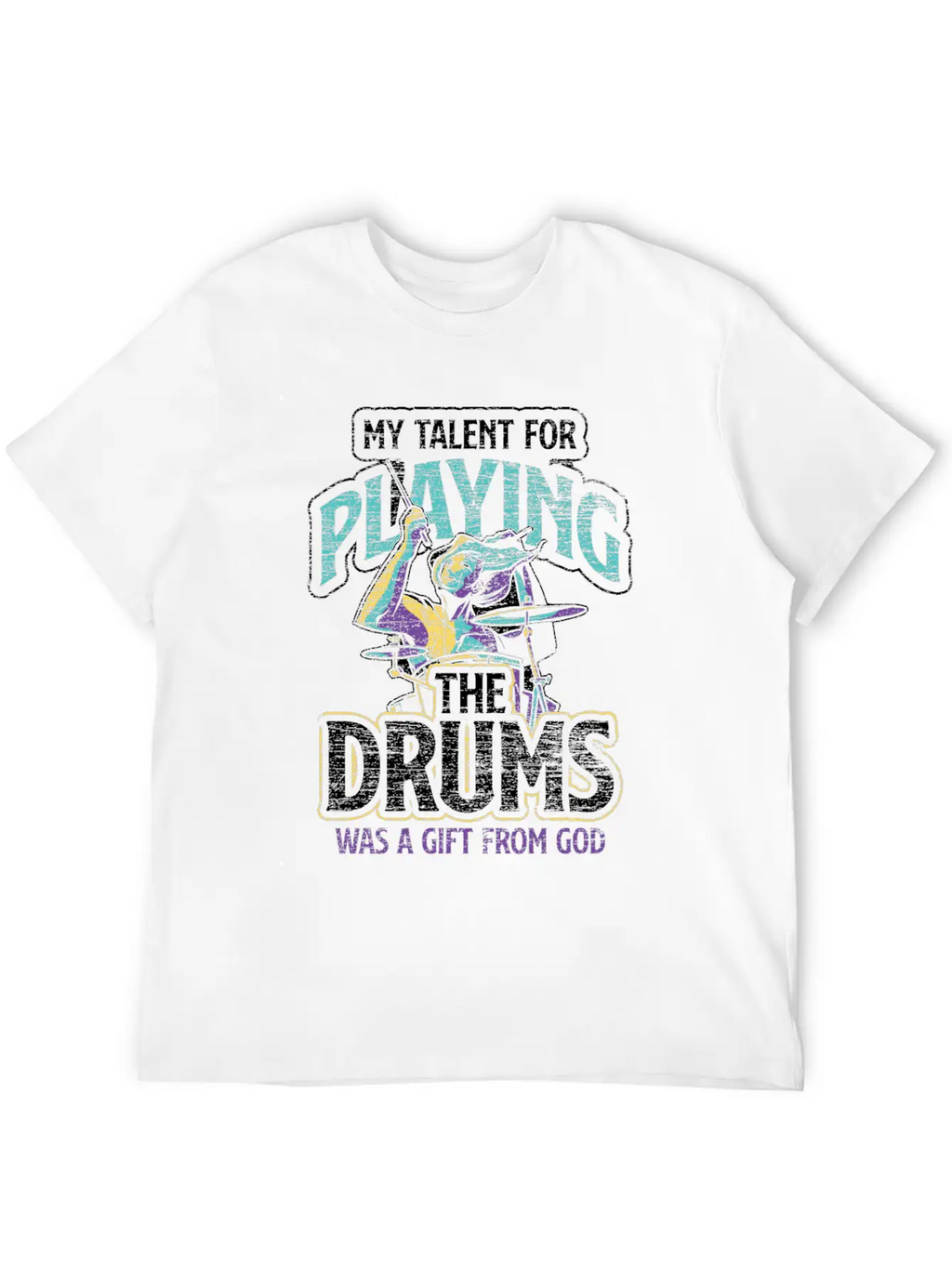 Drums Talent Unisex Casual T-Shirt – Clean Design For Daily Comfort