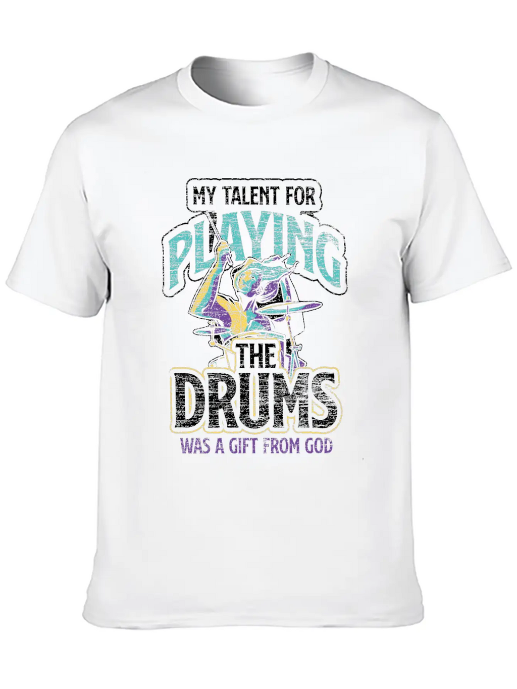 Drums Talent Unisex Casual T-Shirt – Clean Design For Daily Comfort