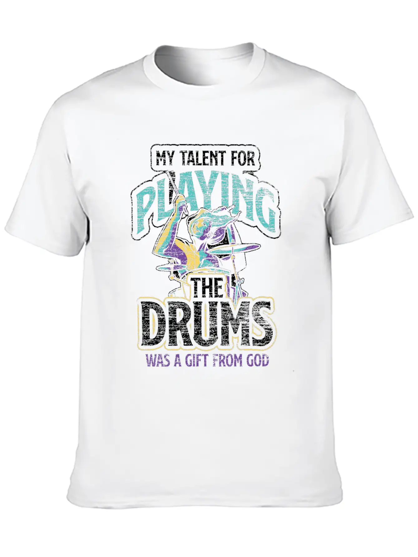 Drums Talent Unisex Casual T-Shirt – Clean Design For Daily Comfort