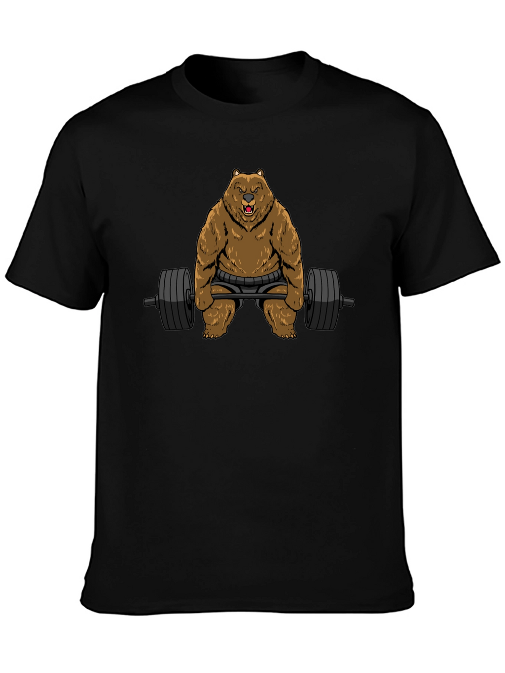 Grizzly Gym Bro T-Shirt - Black Bear Weightlifting