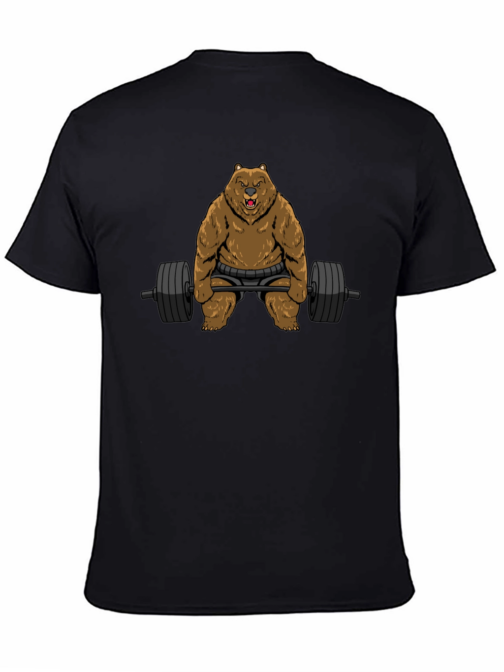 Grizzly Gym Bro T-Shirt - Black Bear Weightlifting