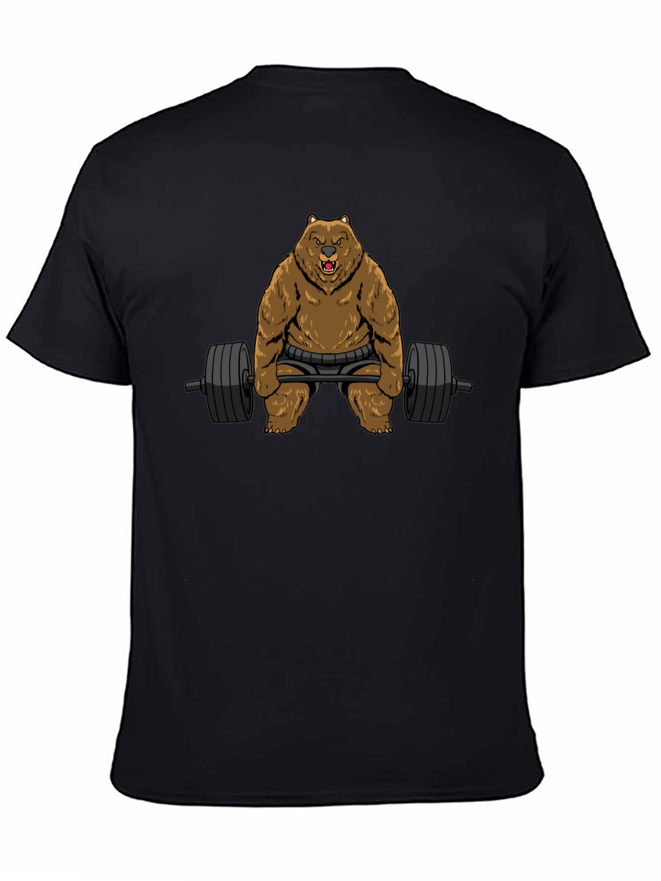 Grizzly Gym Bro T-Shirt - Black Bear Weightlifting