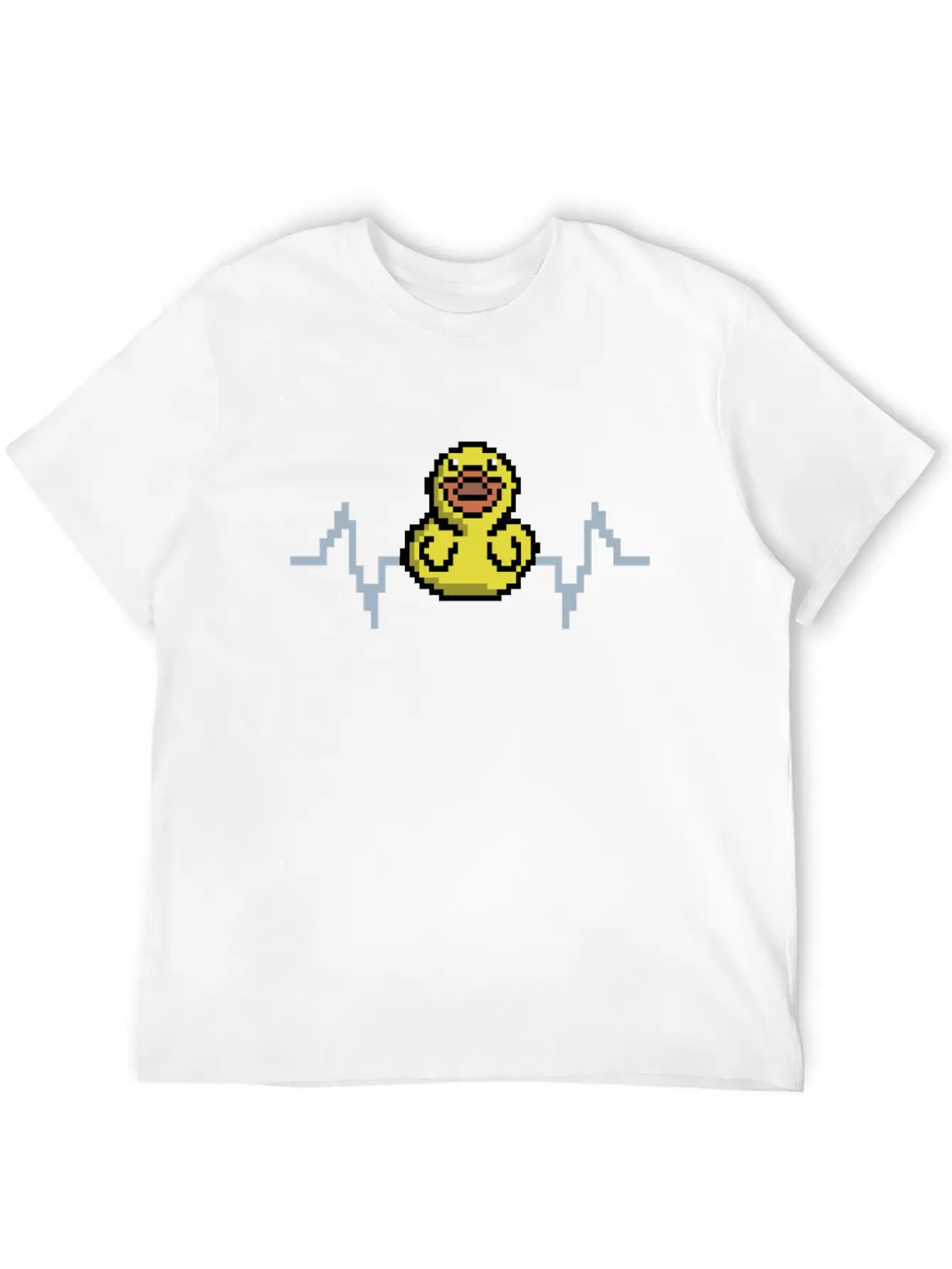 Duck Vintage Rubber Heartbeat Duck Pixel Art Classic Fit Graphic Tee For Daily Comfort – Unisex Cotton Shirt