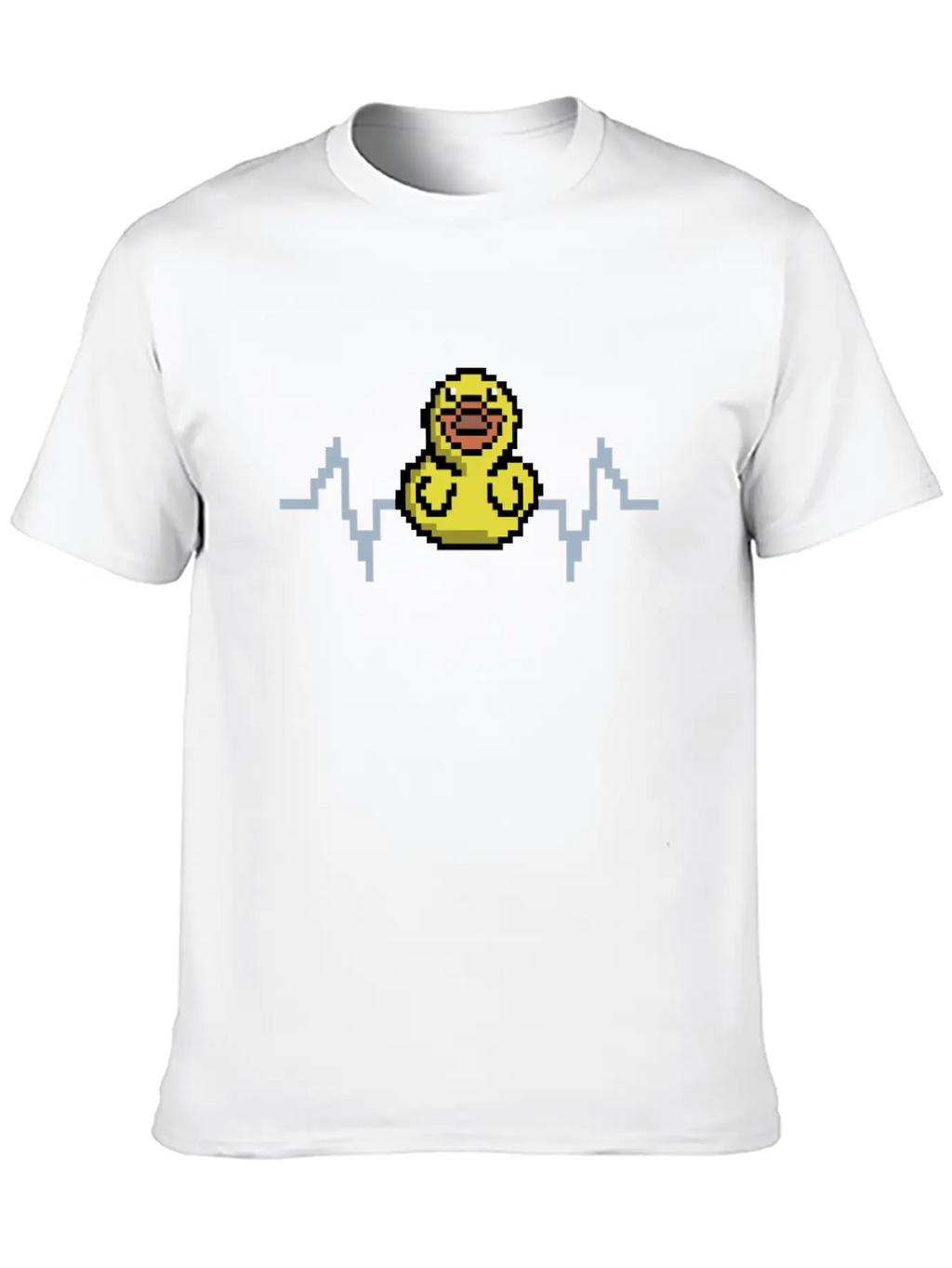 Duck Vintage Rubber Heartbeat Duck Pixel Art Classic Fit Graphic Tee For Daily Comfort – Unisex Cotton Shirt
