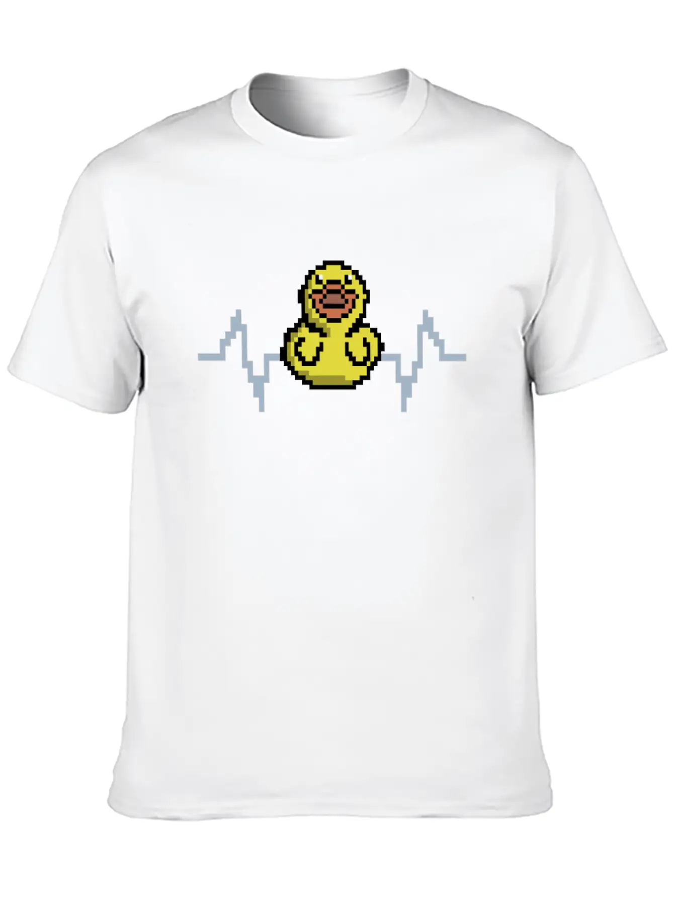 Duck Vintage Rubber Heartbeat Duck Pixel Art Classic Fit Graphic Tee For Daily Comfort – Unisex Cotton Shirt