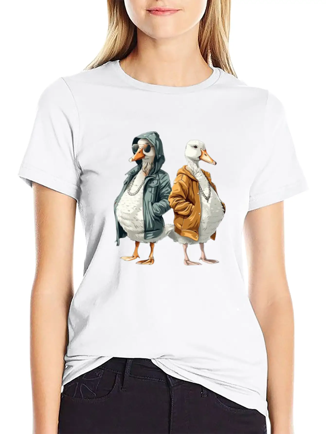 Ducks In Modern Streetwear Styles Breathable Soft Cotton T-Shirt – Timeless Casual Look