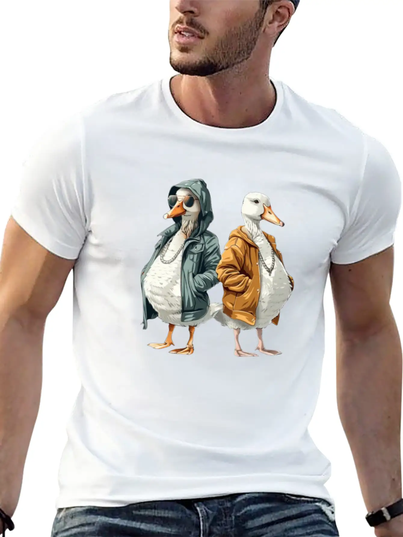 Ducks In Modern Streetwear Styles Breathable Soft Cotton T-Shirt – Timeless Casual Look