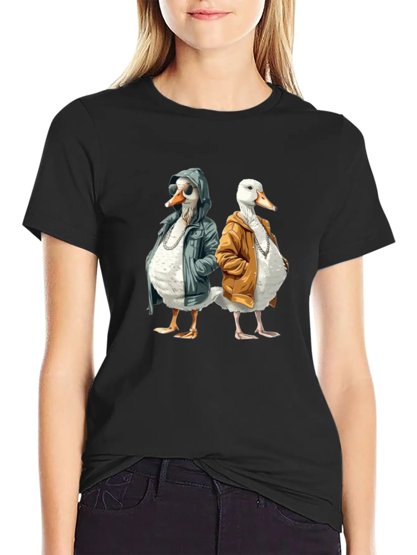 Ducks In Modern Streetwear Styles Breathable Soft Cotton T-Shirt – Timeless Casual Look