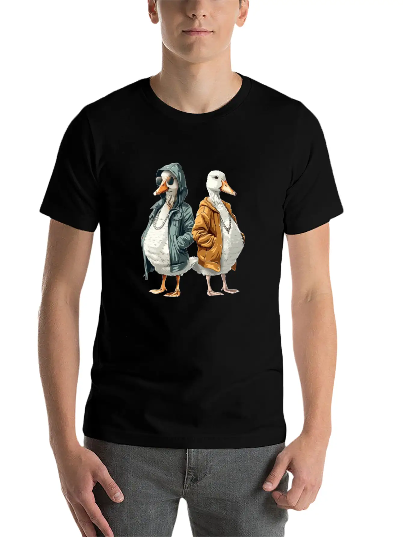 Ducks In Modern Streetwear Styles Breathable Soft Cotton T-Shirt – Timeless Casual Look