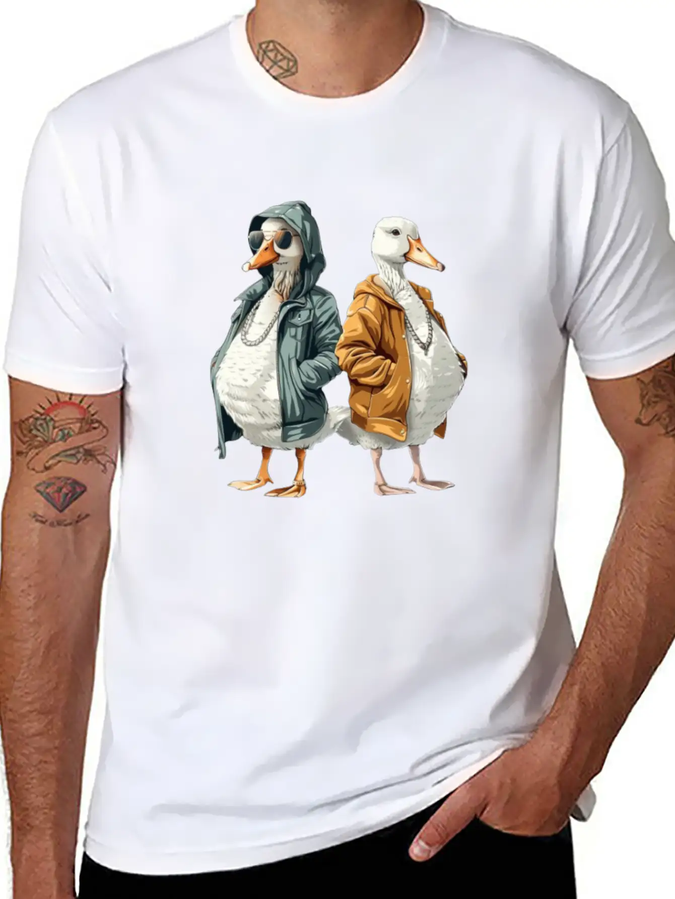 Ducks In Modern Streetwear Styles Breathable Soft Cotton T-Shirt – Timeless Casual Look