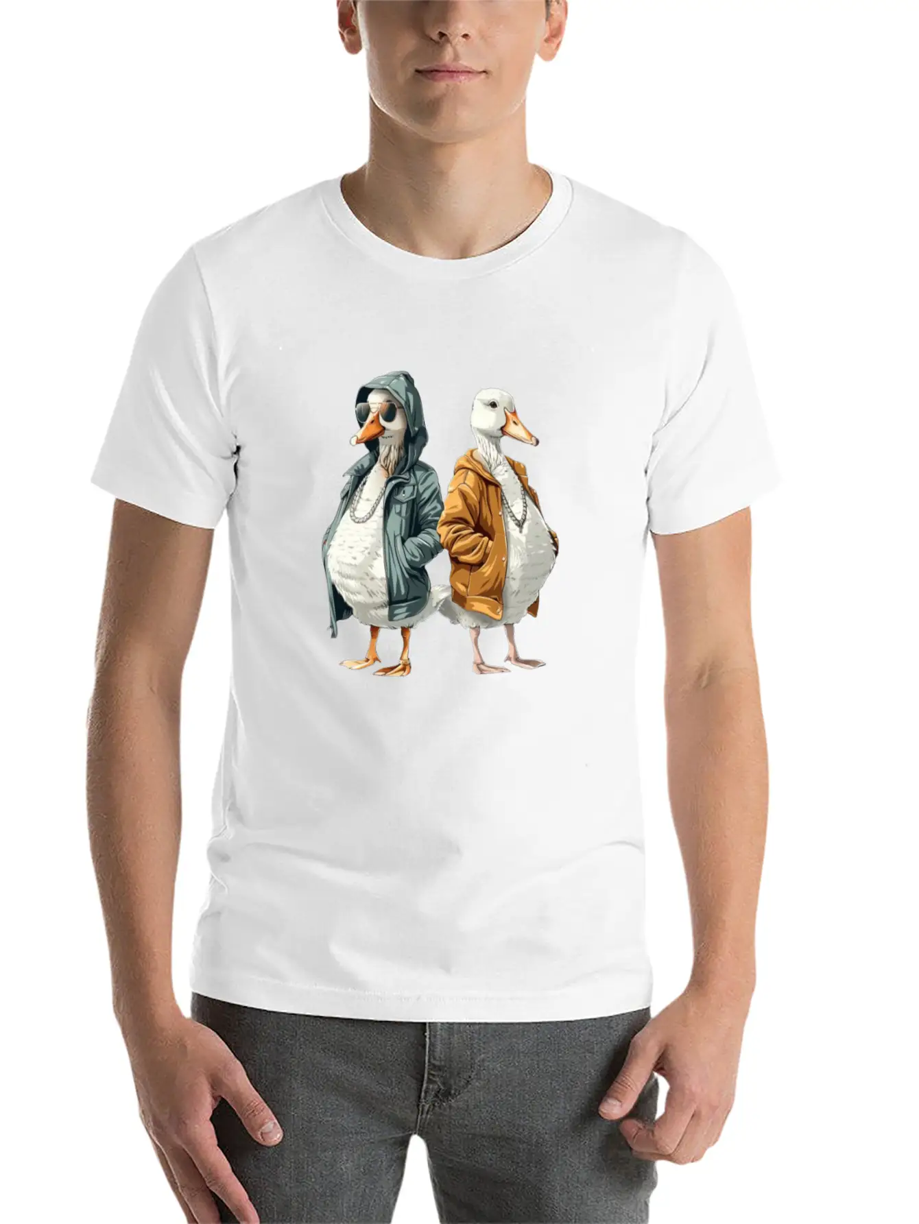 Ducks In Modern Streetwear Styles Breathable Soft Cotton T-Shirt – Timeless Casual Look