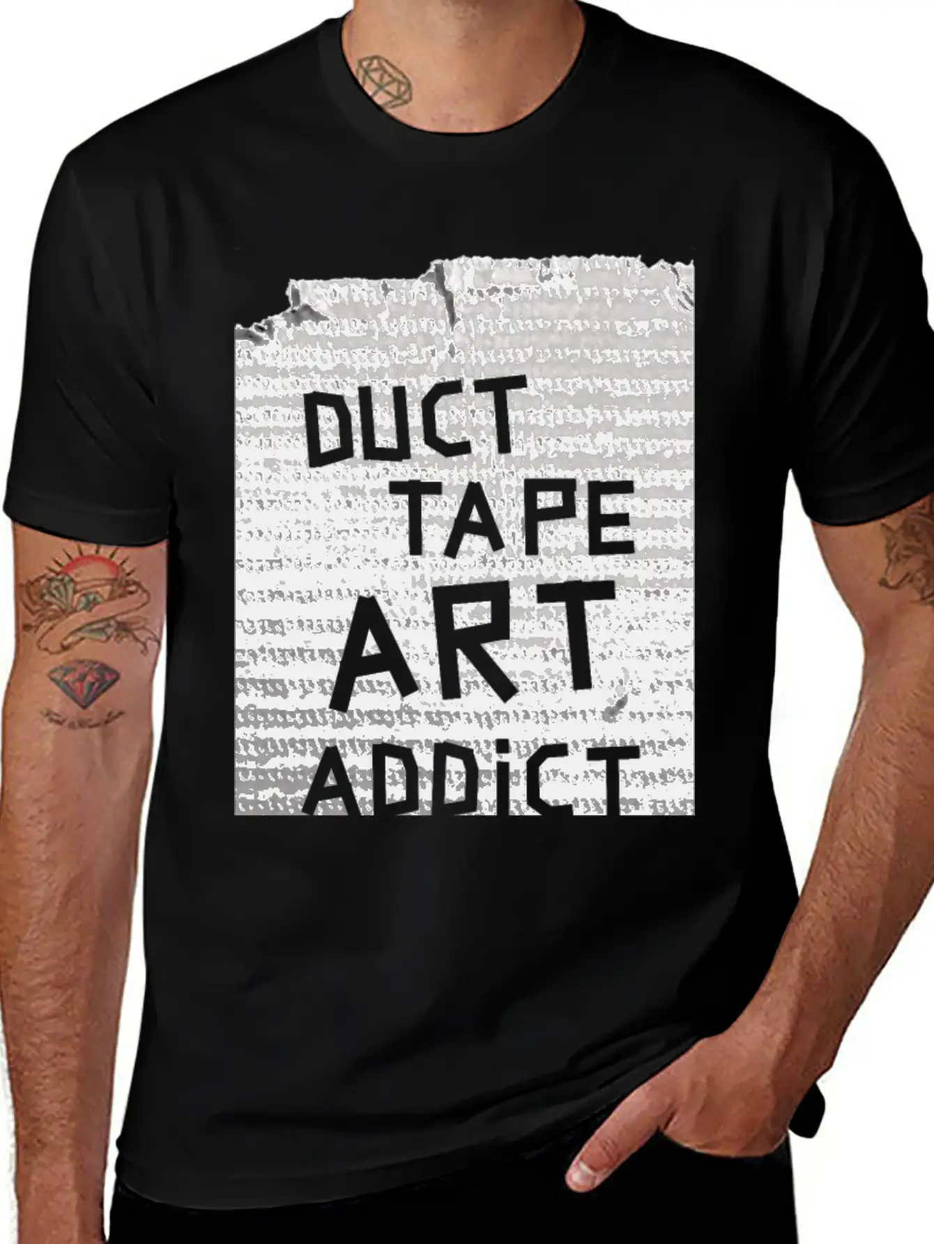 Duct Tape Art Addict. Breathable Soft Cotton T-Shirt – Timeless Casual Look