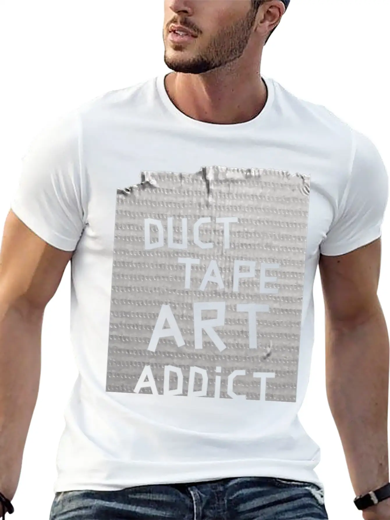 Duct Tape Art Addict. Breathable Soft Cotton T-Shirt – Timeless Casual Look