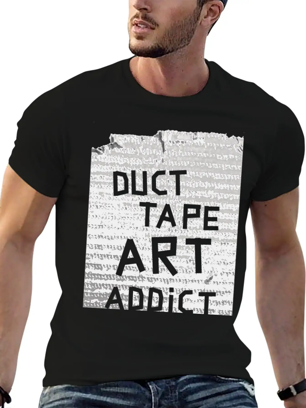 Duct Tape Art Addict. Breathable Soft Cotton T-Shirt – Timeless Casual Look