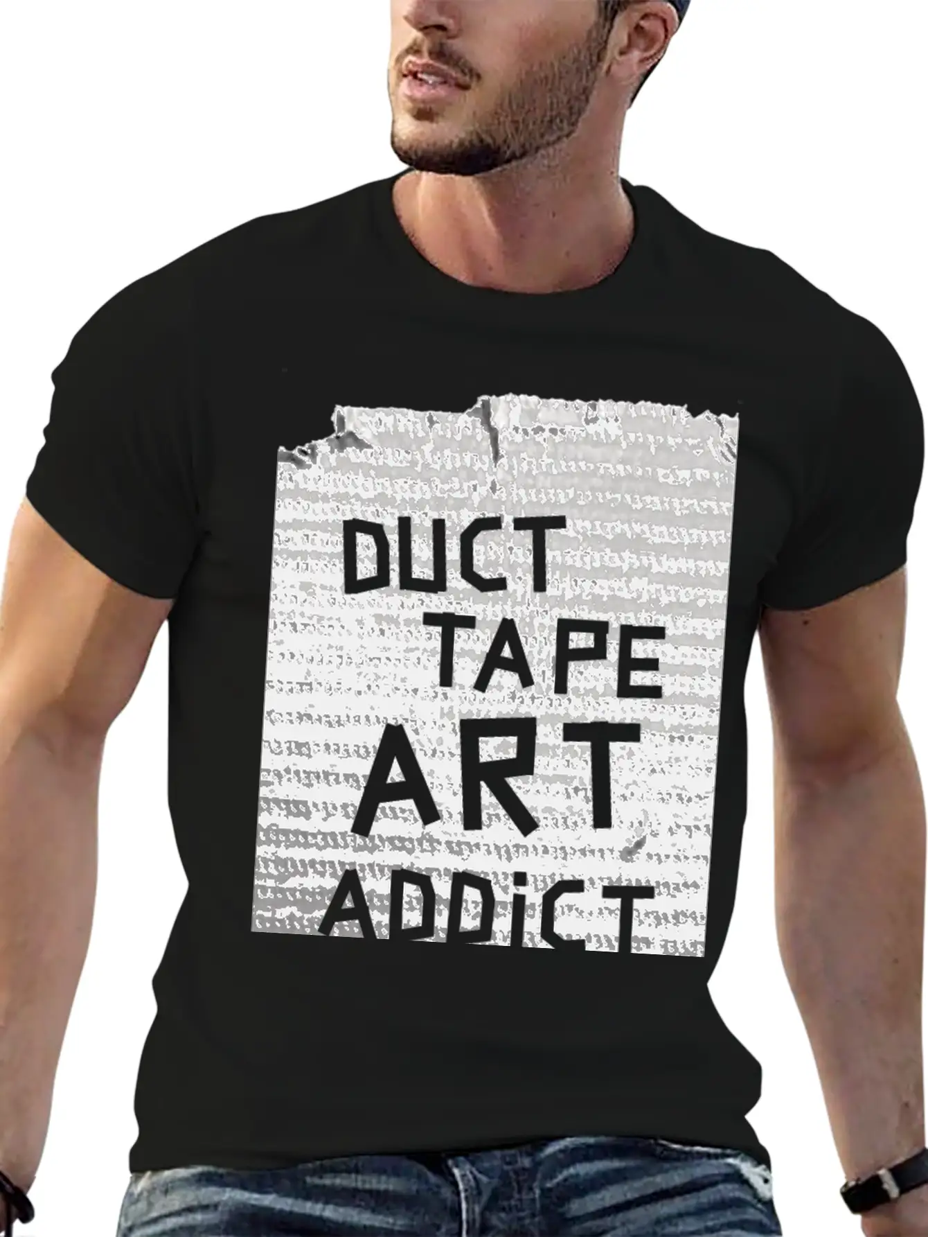 Duct Tape Art Addict. Breathable Soft Cotton T-Shirt – Timeless Casual Look