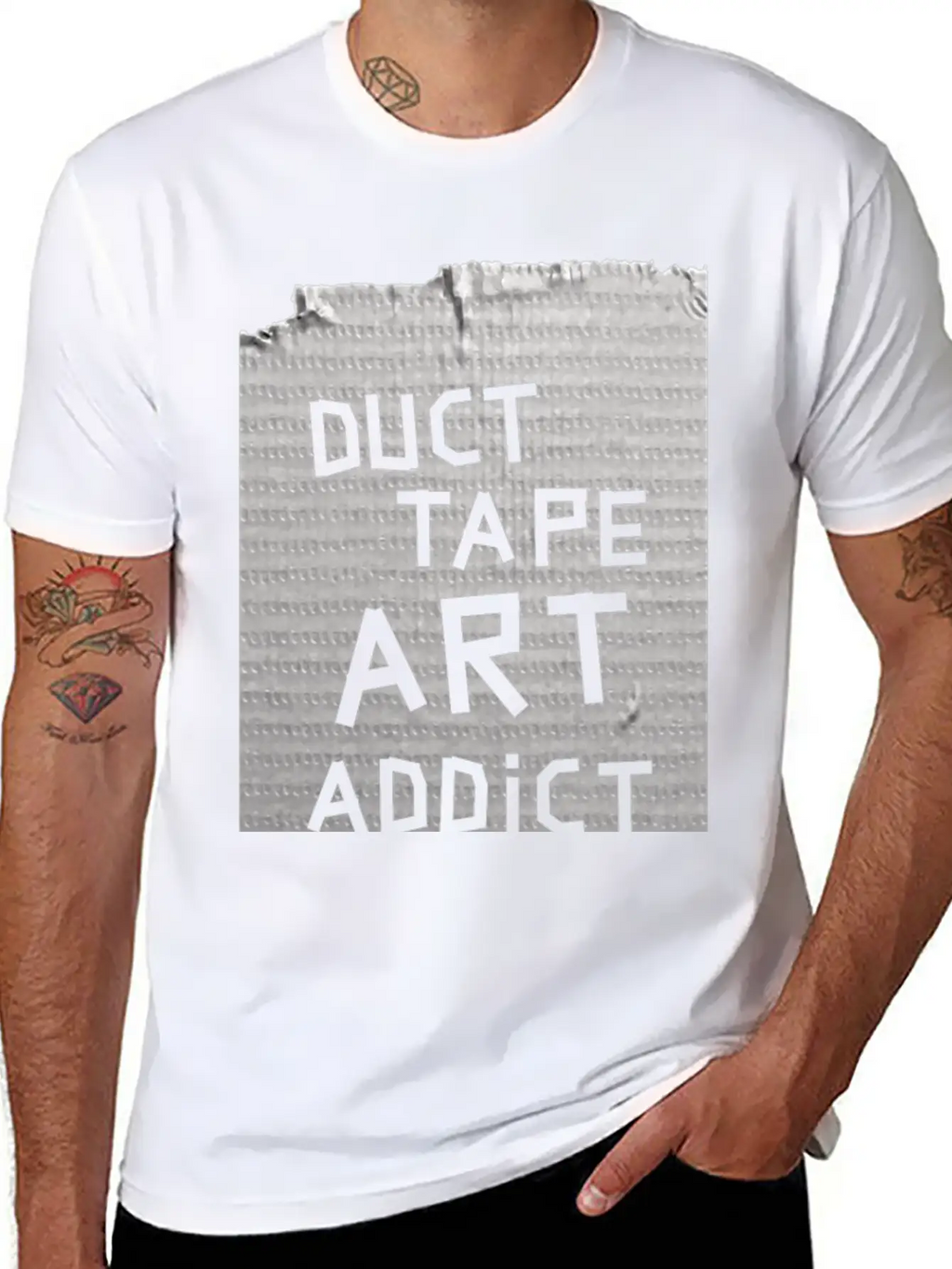 Duct Tape Art Addict. Breathable Soft Cotton T-Shirt – Timeless Casual Look