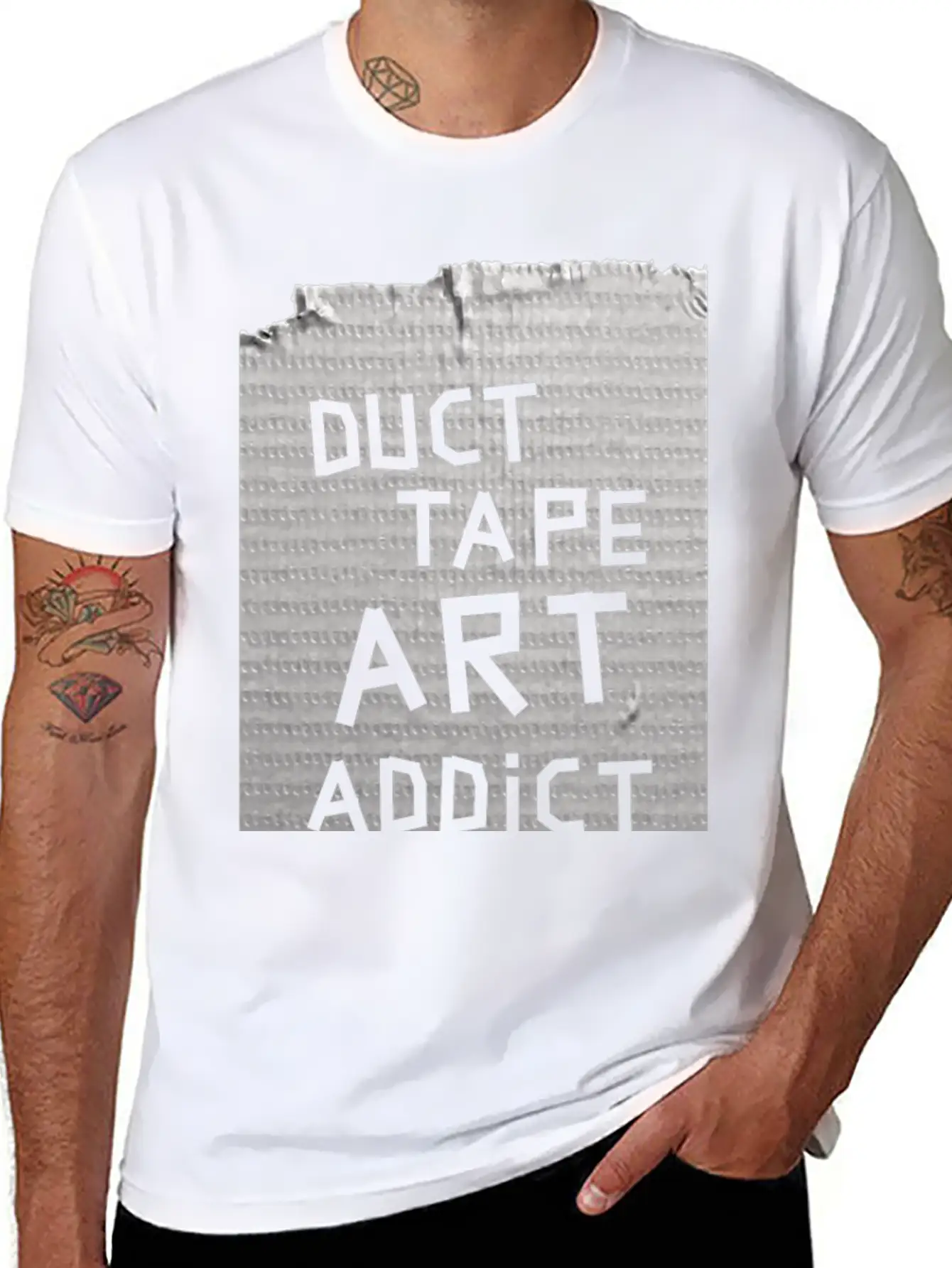Duct Tape Art Addict. Breathable Soft Cotton T-Shirt – Timeless Casual Look