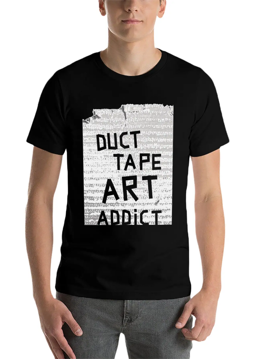Duct Tape Art Addict. Breathable Soft Cotton T-Shirt – Timeless Casual Look