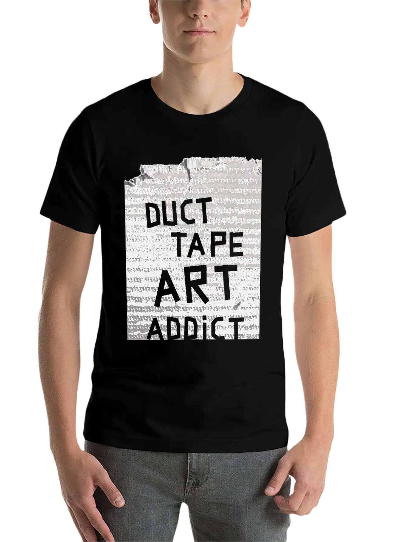 Duct Tape Art Addict. Breathable Soft Cotton T-Shirt – Timeless Casual Look