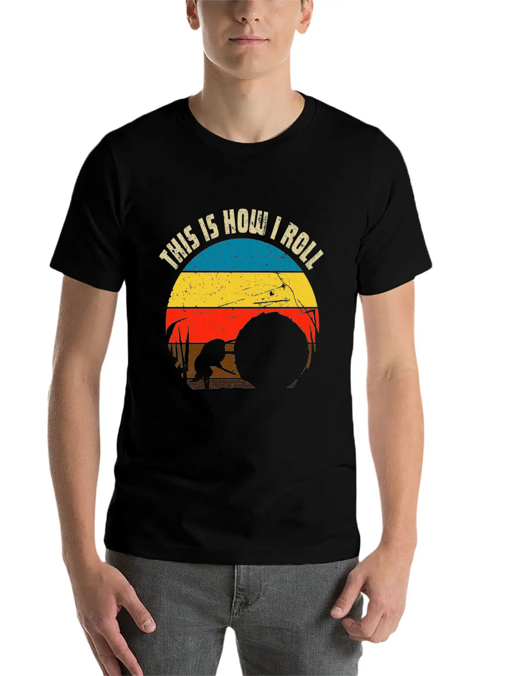 Dung Beetle Rolling Dung Ball For Beetle & Insect Unisex Short Sleeve Soft Cotton T-Shirt – Casual Everyday Wear