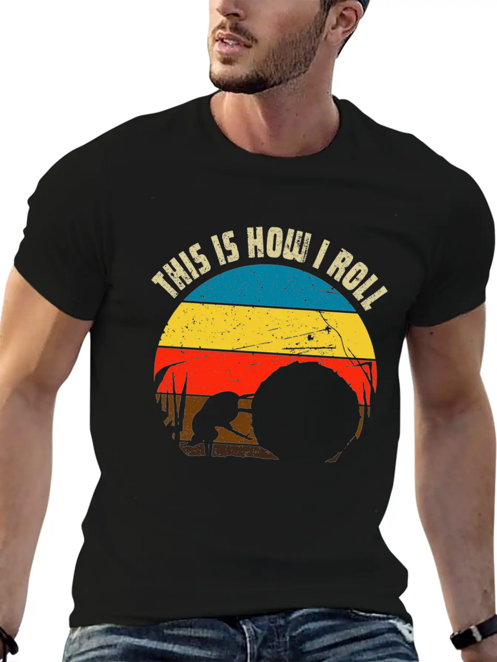 Dung Beetle Rolling Dung Ball For Beetle & Insect Unisex Short Sleeve Soft Cotton T-Shirt – Casual Everyday Wear