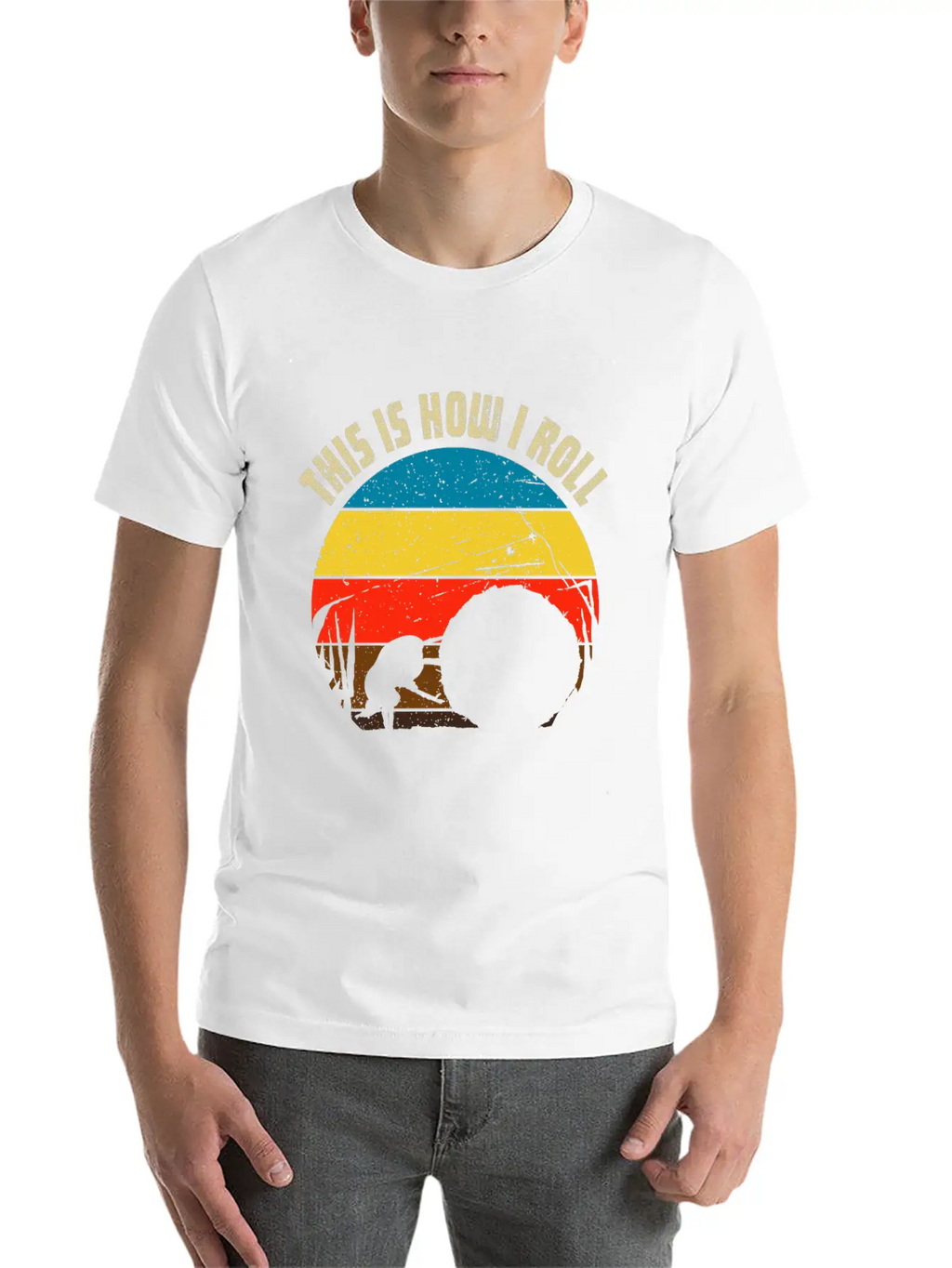 Dung Beetle Rolling Dung Ball For Beetle & Insect Unisex Short Sleeve Soft Cotton T-Shirt – Casual Everyday Wear