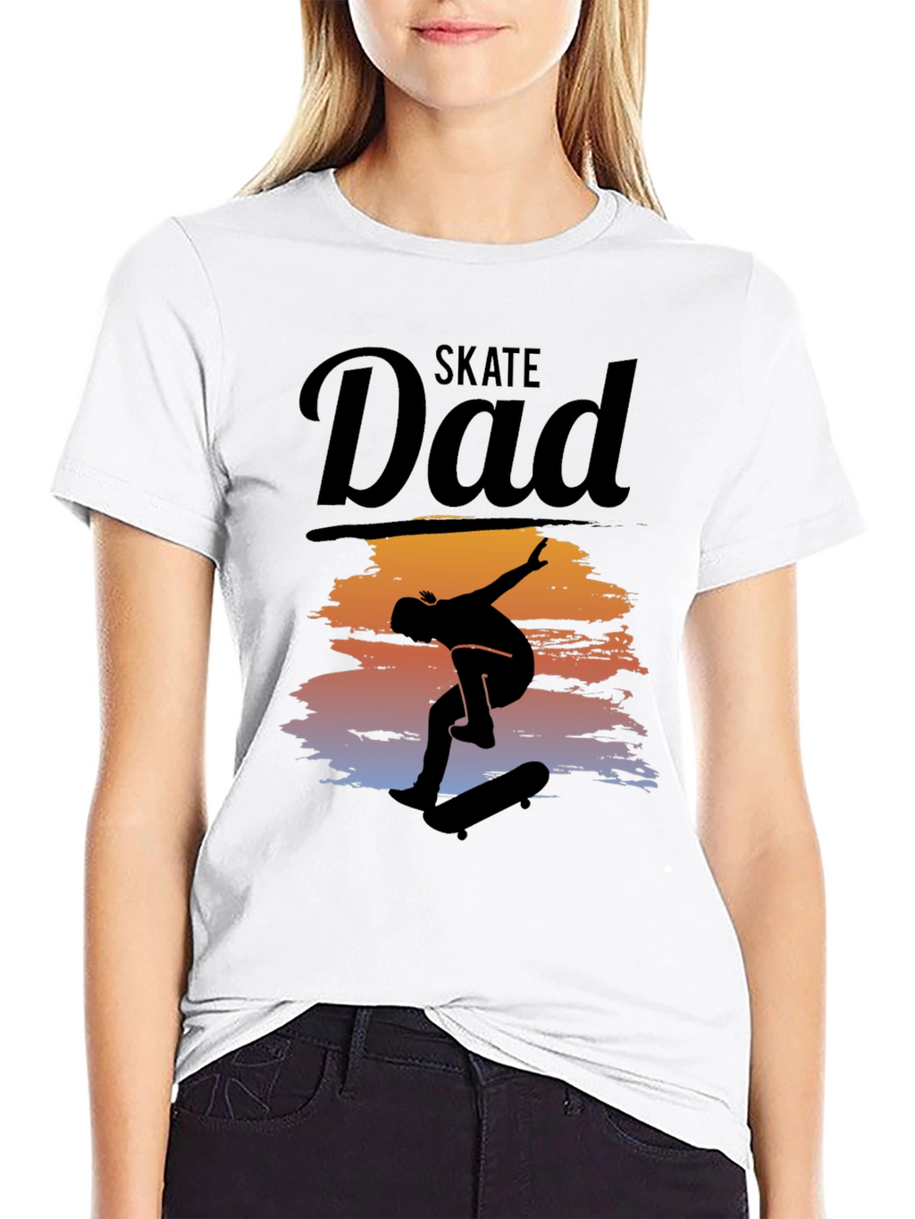 Skate Dad T-Shirt Cool Silhouette Graphic Tee