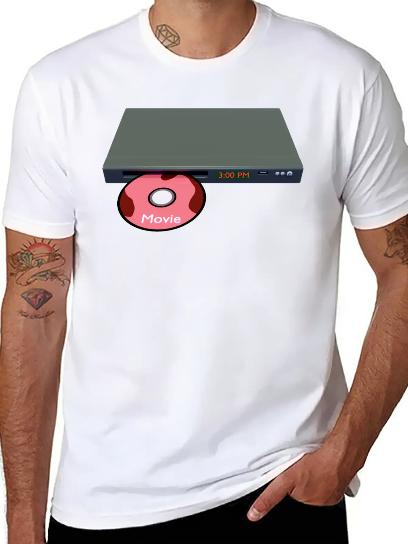DVD/CD Media Player Unisex Short Sleeve Soft Cotton T-Shirt – Casual Everyday Wear