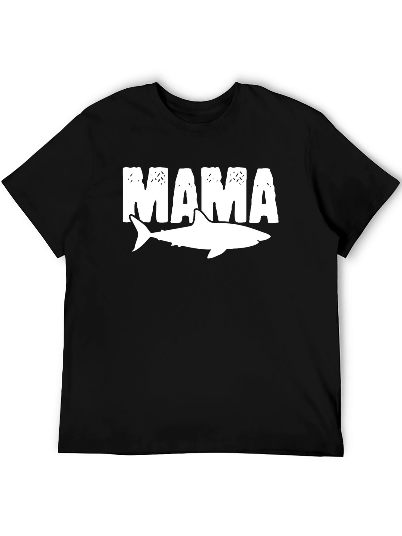 Mama Shark Graphic Tee - Black Cotton