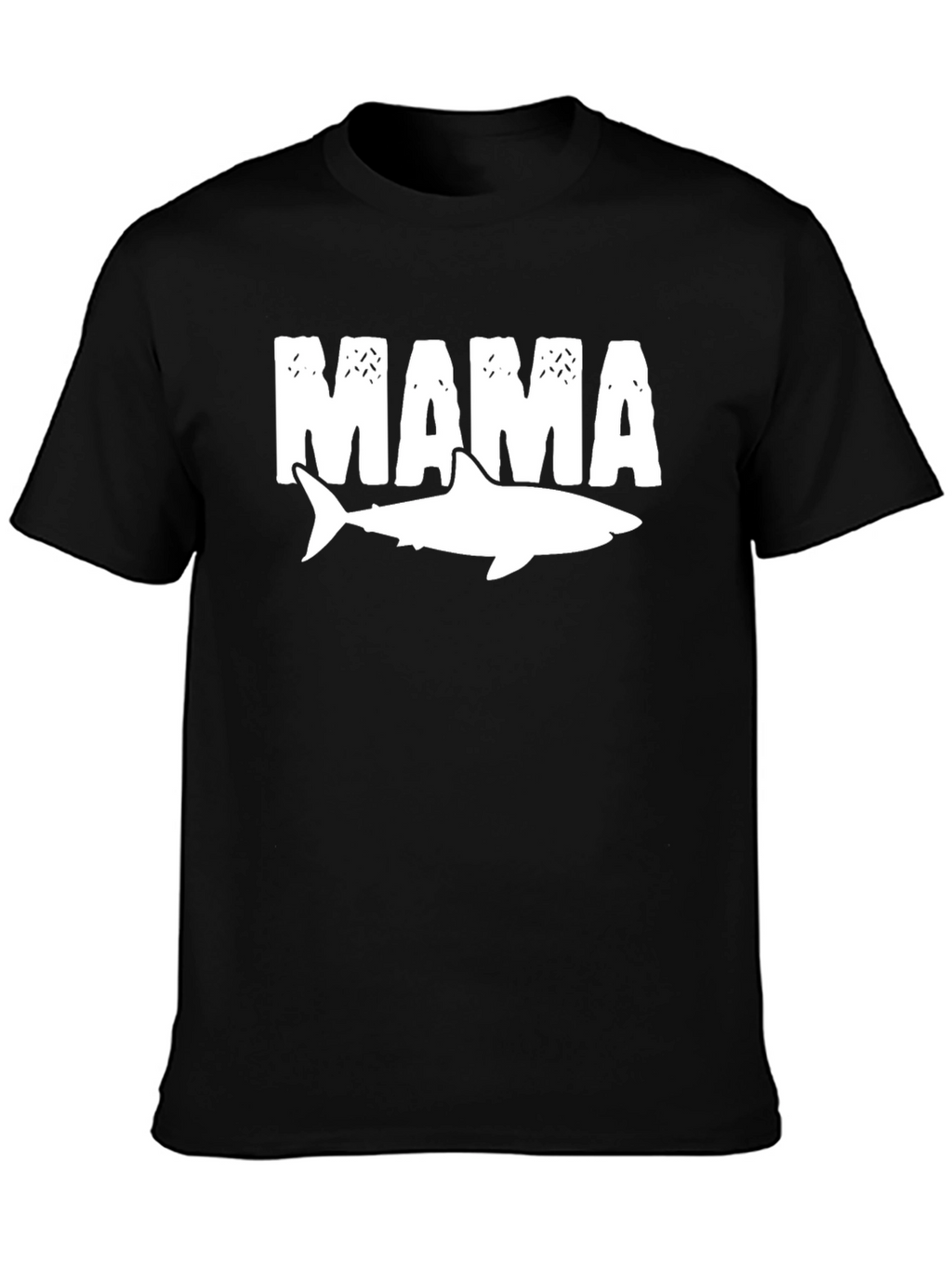 Mama Shark Graphic Tee - Black Cotton