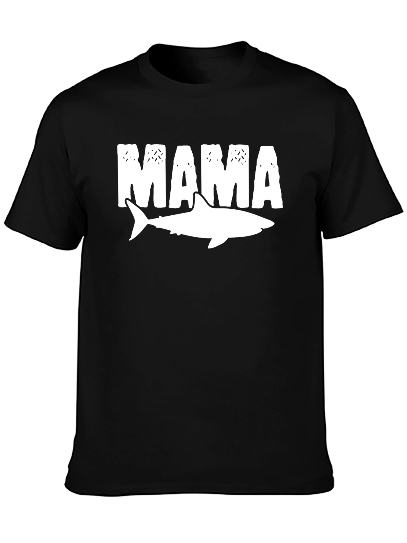 Mama Shark Graphic Tee - Black Cotton