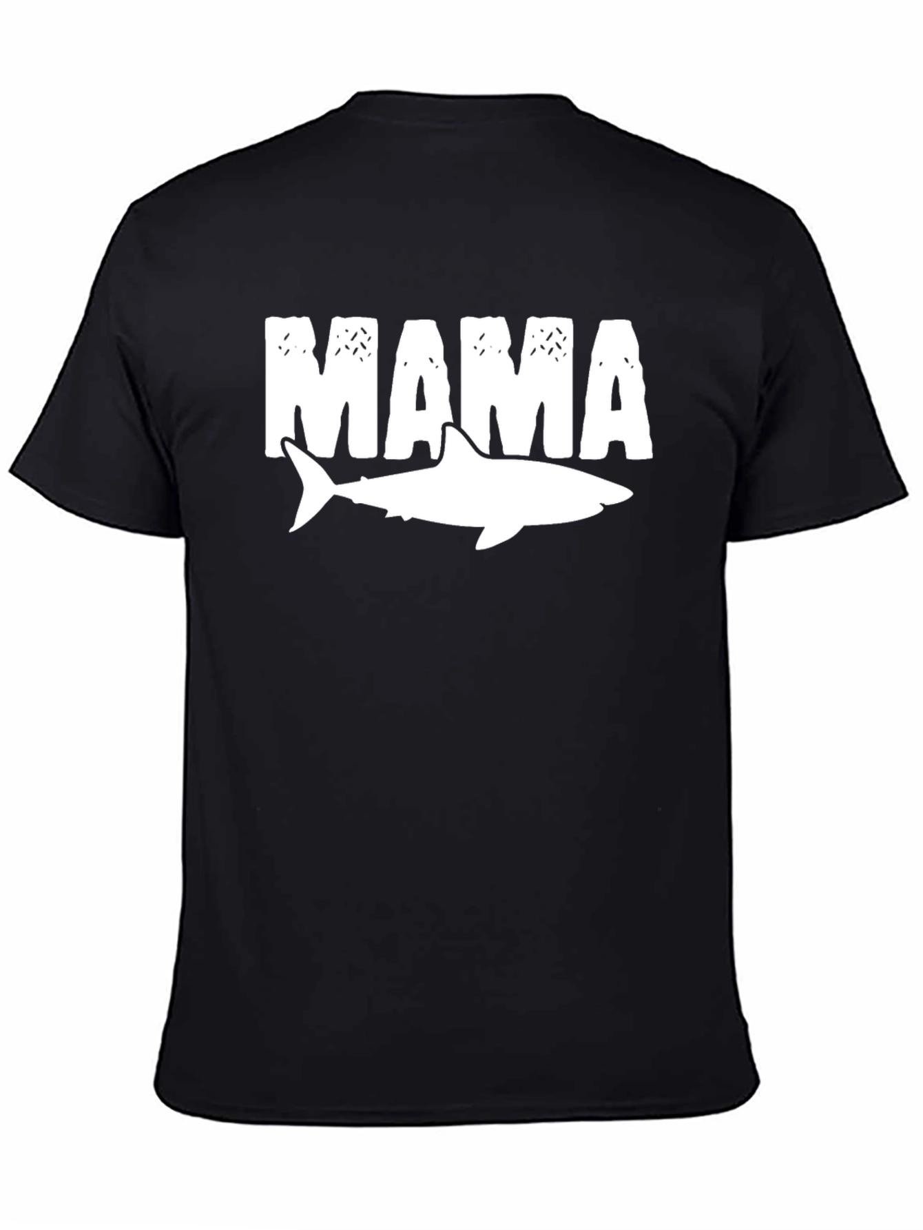 Mama Shark Graphic Tee - Black Cotton