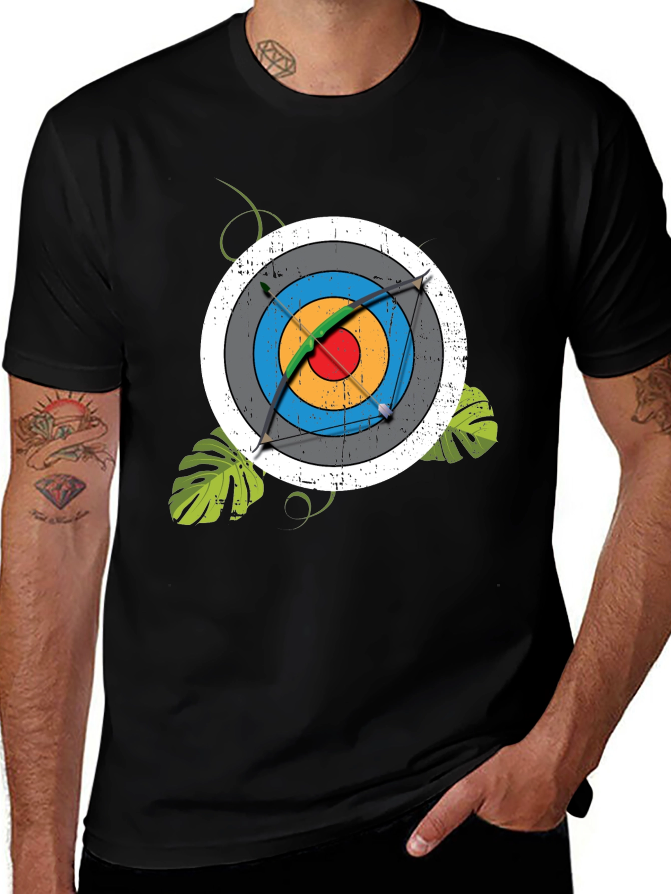 Archery Target Graphic Tee - Mens Black T-Shirt