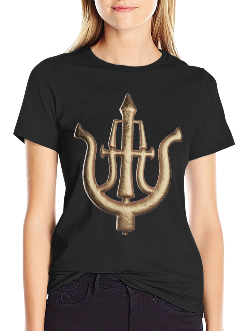 Unique Symbol Graphic Black T-Shirt