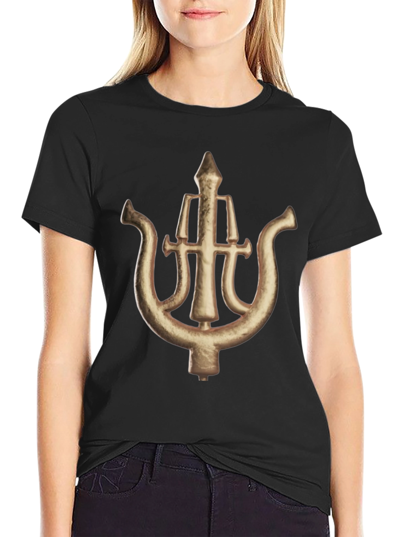 Unique Symbol Graphic Black T-Shirt
