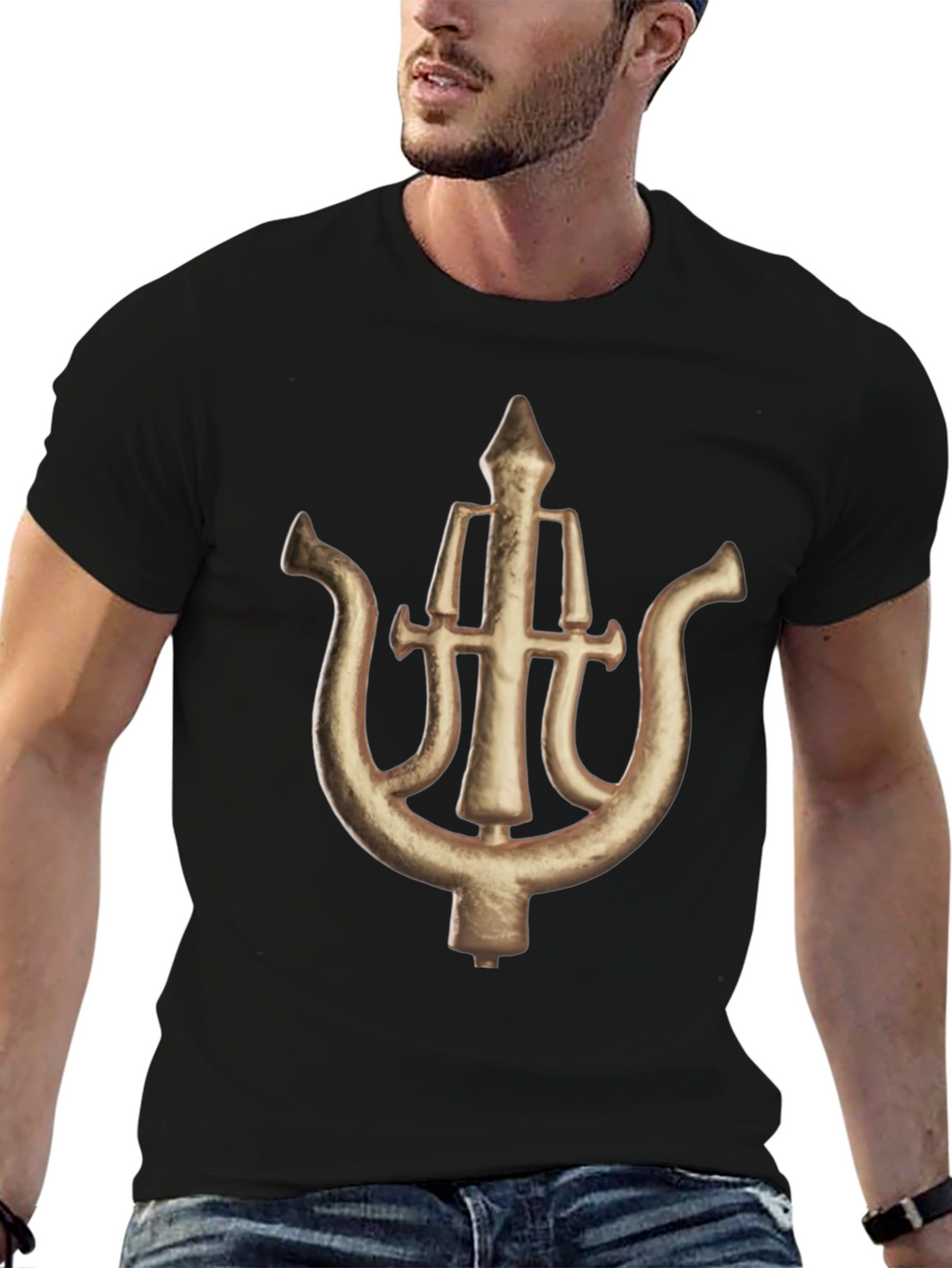 Unique Symbol Graphic Black T-Shirt