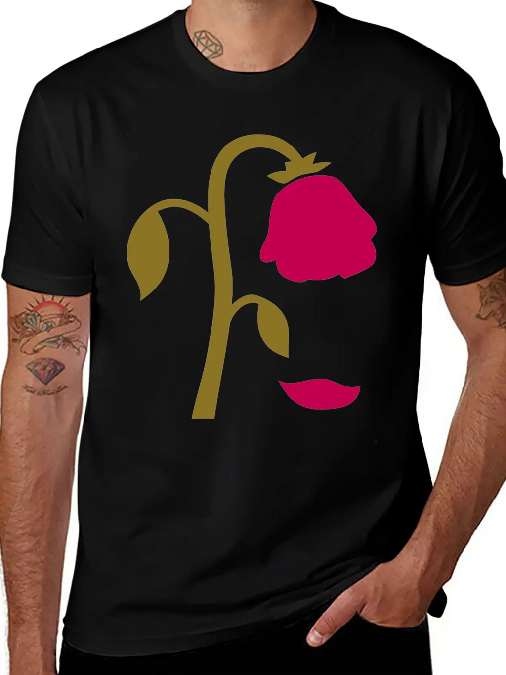 Dying Flower, Dying Rose Breathable Graphic T-Shirt – Perfect For Casual Days