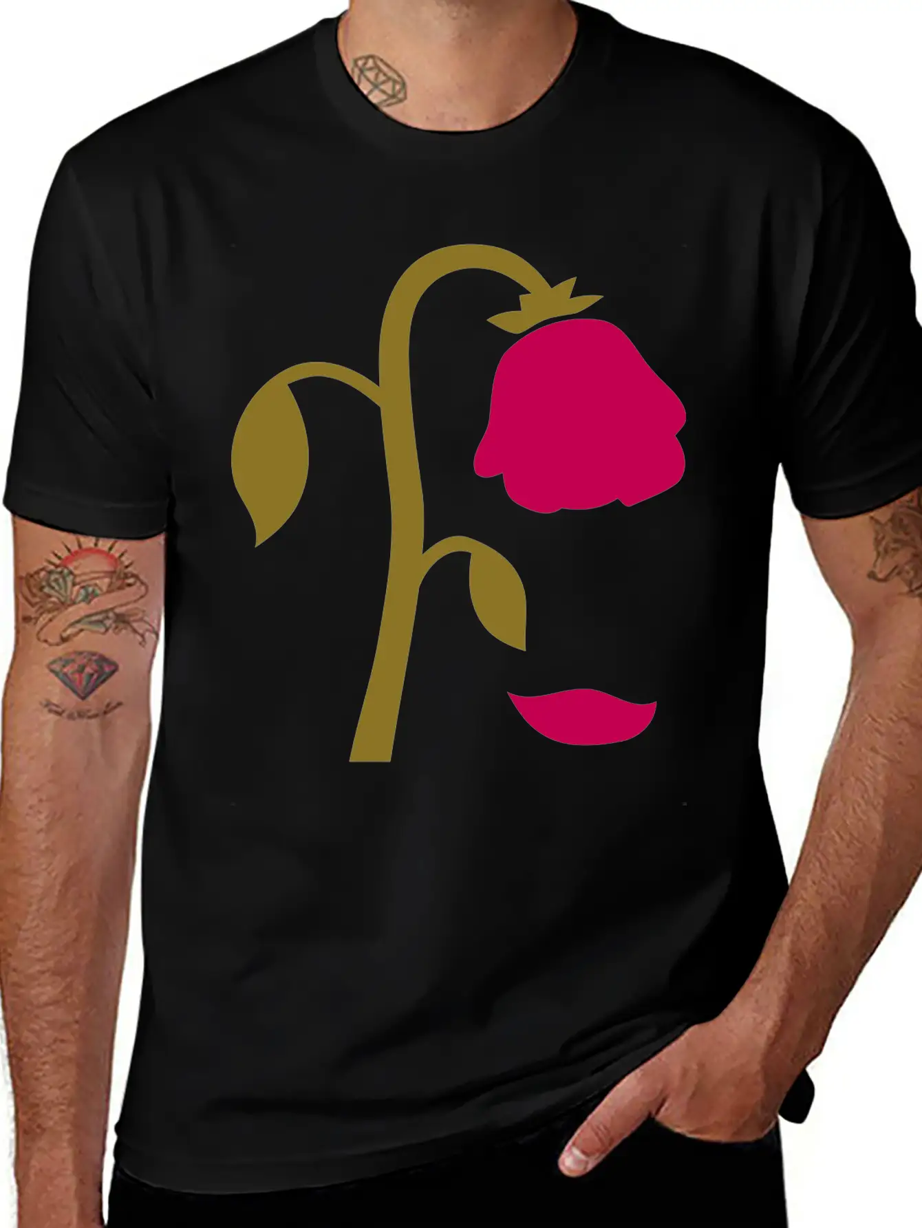 Dying Flower, Dying Rose Breathable Graphic T-Shirt – Perfect For Casual Days