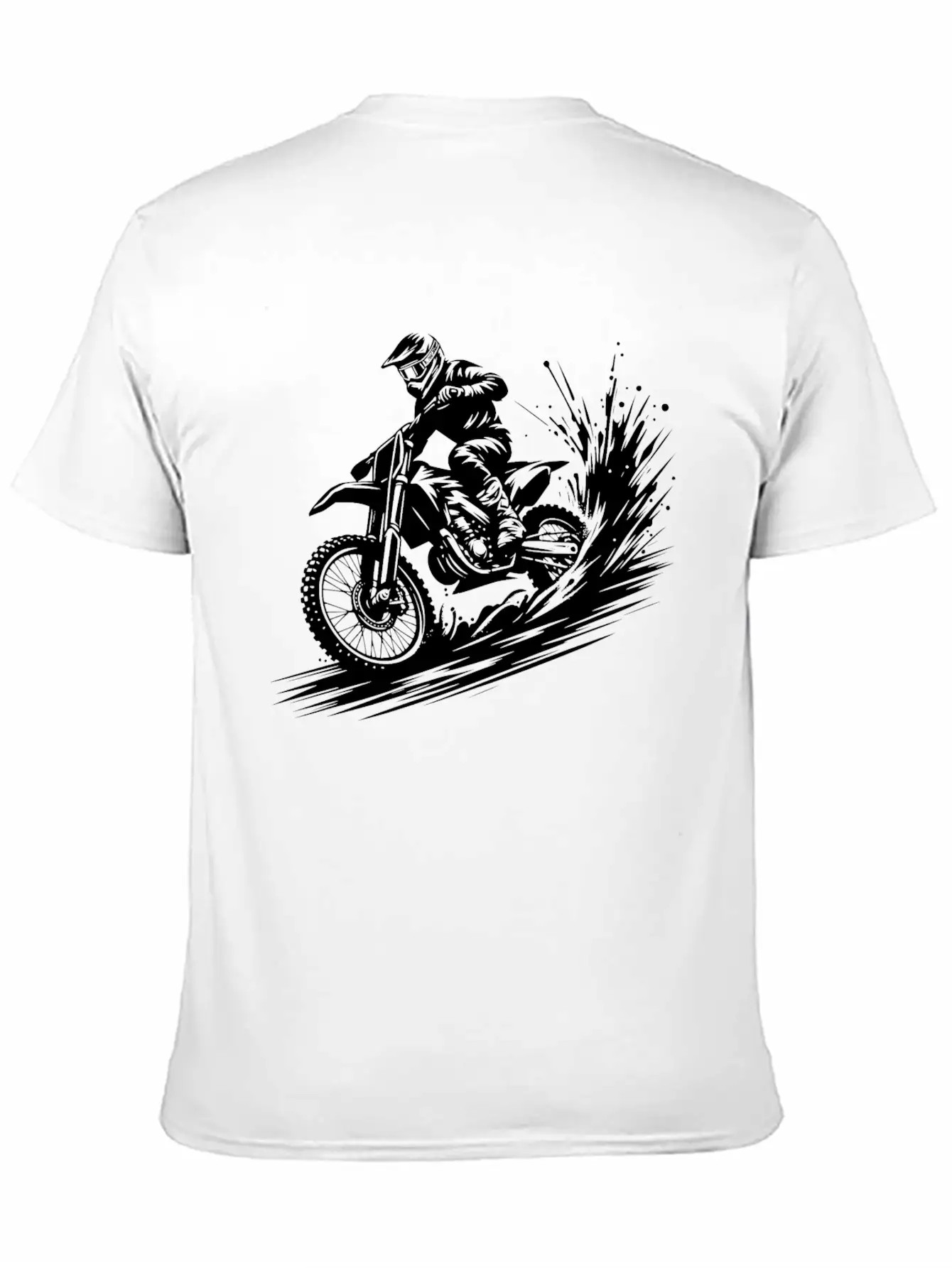 Dynamic Motocross Illustration Drawing Breathable Soft Cotton T-Shirt – Timeless Casual Look