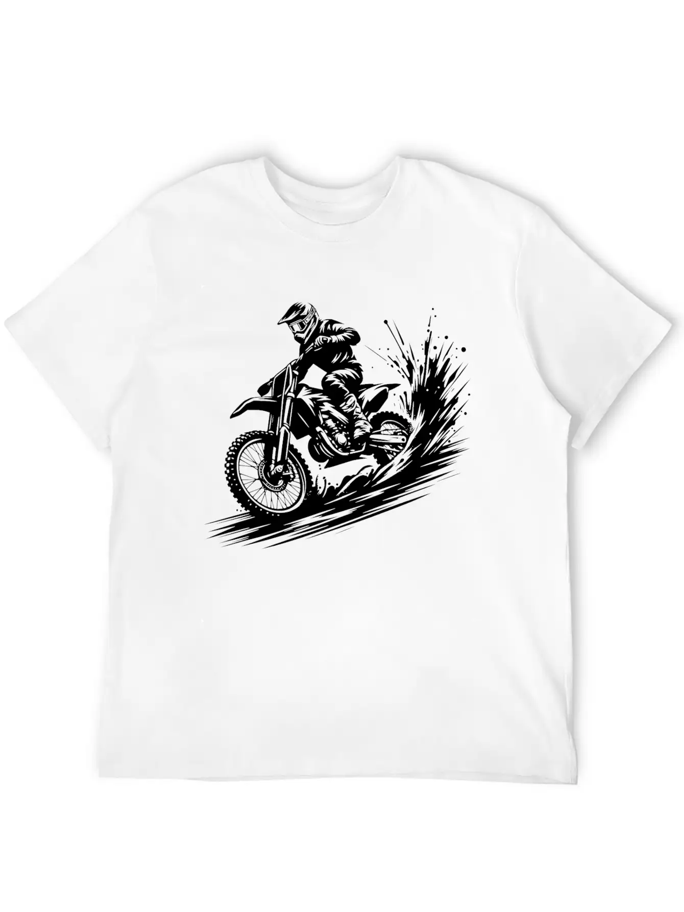 Dynamic Motocross Illustration Drawing Breathable Soft Cotton T-Shirt – Timeless Casual Look