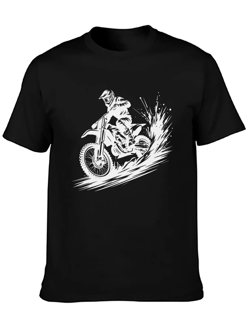 Dynamic Motocross Illustration Drawing Breathable Soft Cotton T-Shirt – Timeless Casual Look