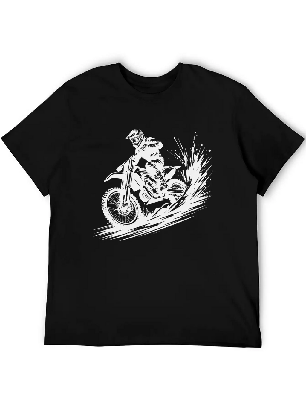 Dynamic Motocross Illustration Drawing Breathable Soft Cotton T-Shirt – Timeless Casual Look