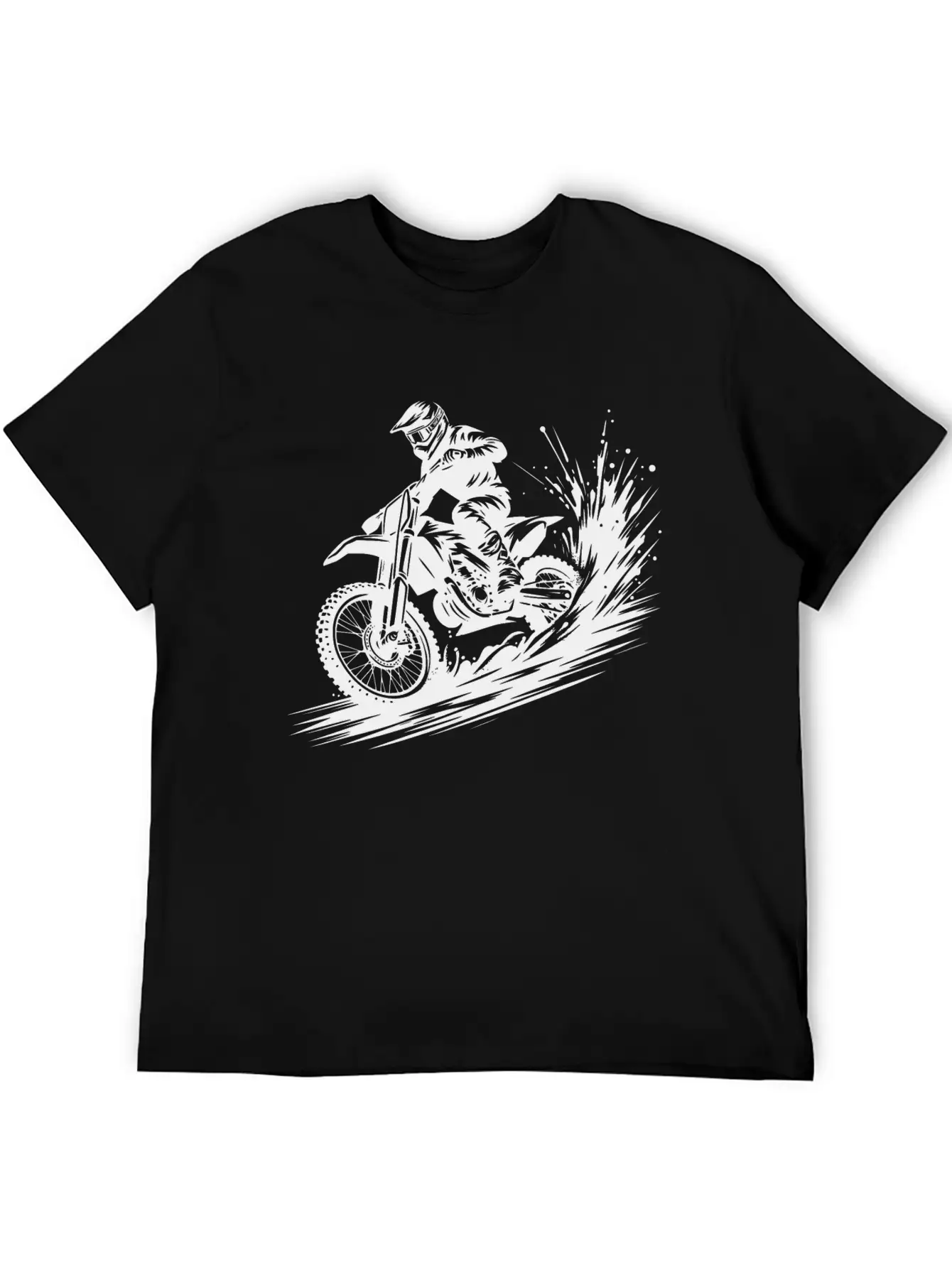 Dynamic Motocross Illustration Drawing Breathable Soft Cotton T-Shirt – Timeless Casual Look