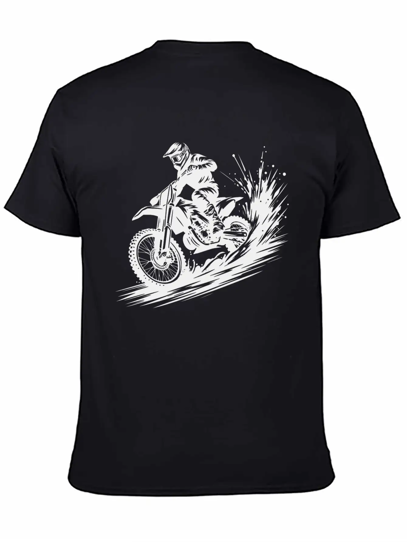 Dynamic Motocross Illustration Drawing Breathable Soft Cotton T-Shirt – Timeless Casual Look