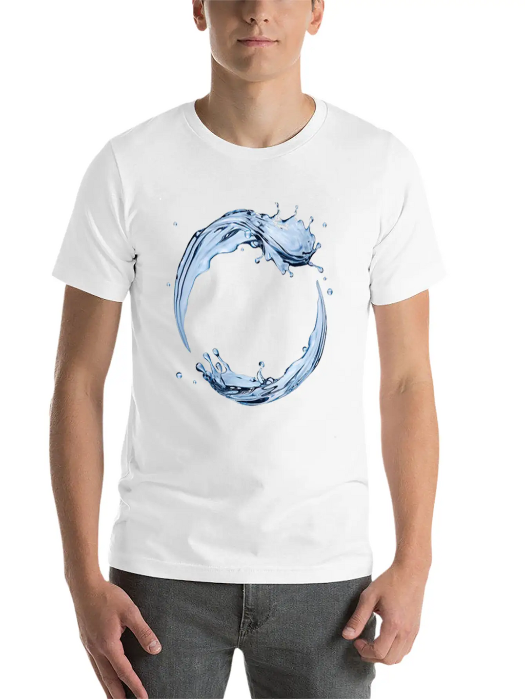 Dynamic Water Droplets Stylish Everyday T-Shirt – Unisex Basic Cotton Tee