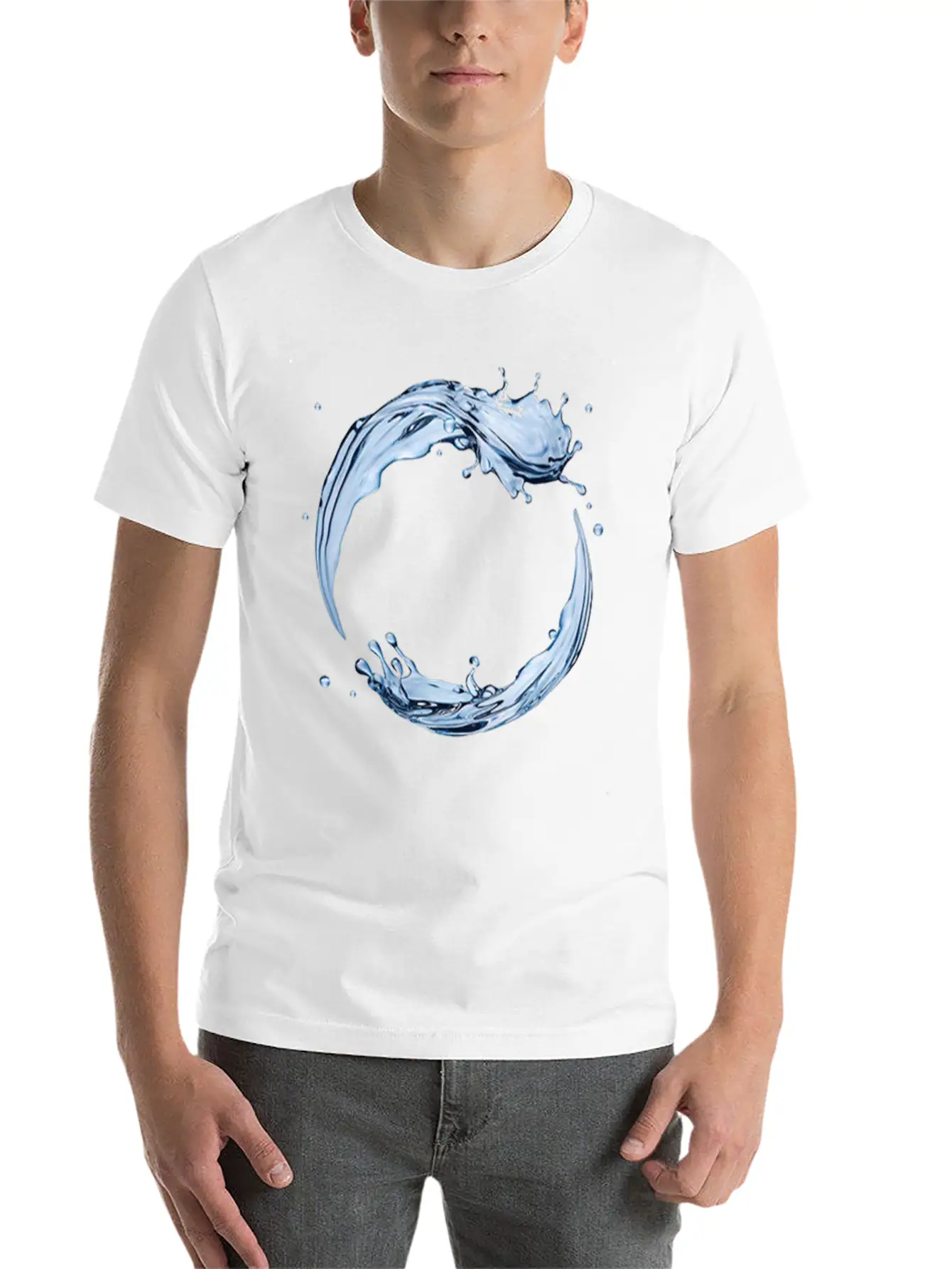 Dynamic Water Droplets Stylish Everyday T-Shirt – Unisex Basic Cotton Tee