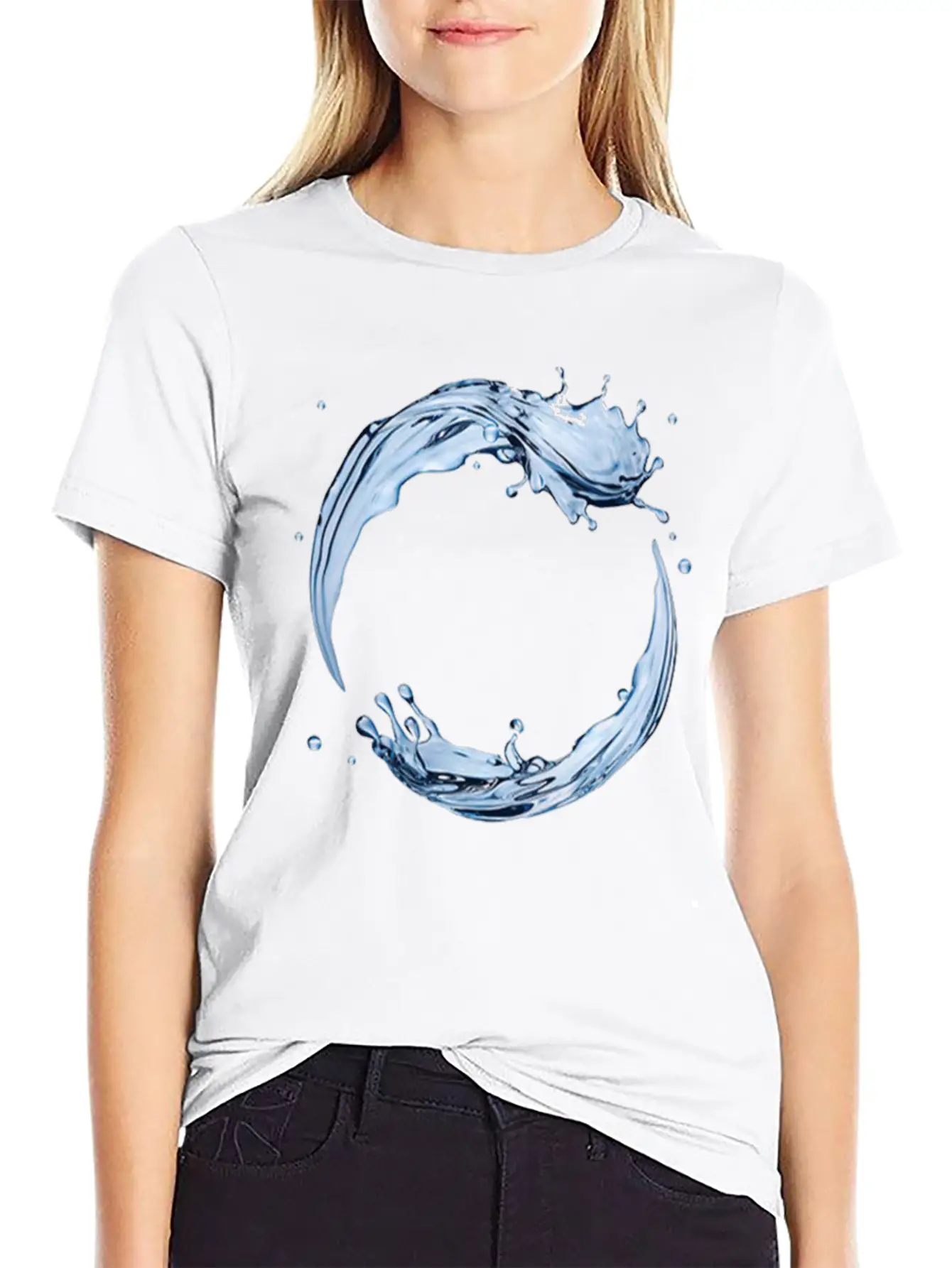 Dynamic Water Droplets Stylish Everyday T-Shirt – Unisex Basic Cotton Tee
