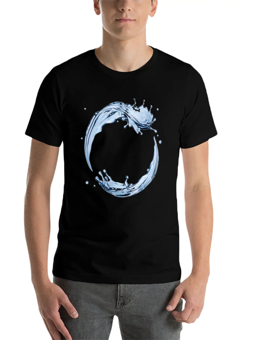 Dynamic Water Droplets Stylish Everyday T-Shirt – Unisex Basic Cotton Tee