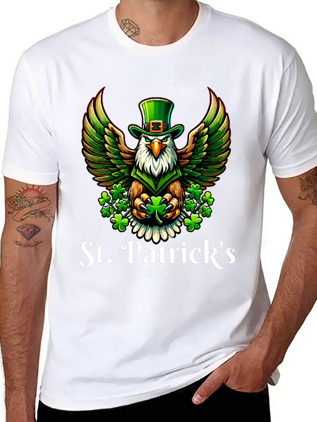 St. Patricks Day Eagle Graphic Tee